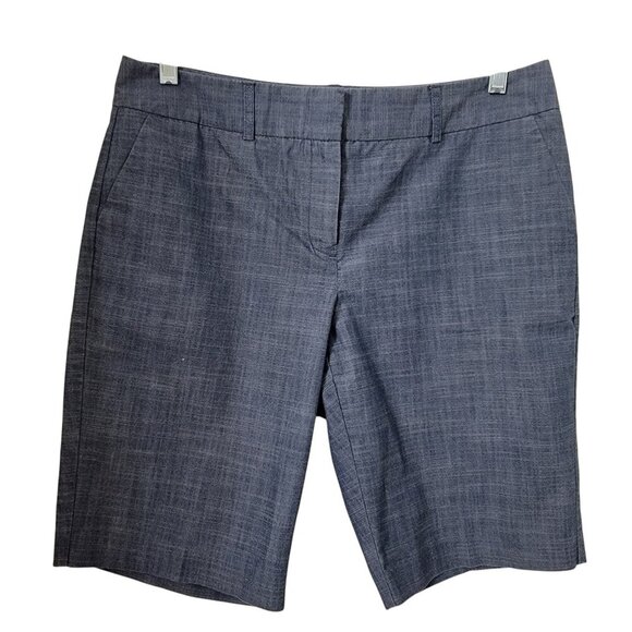 Van Heusen Size 10 Dark Chambray Stretch 10" Inseam Shorts, Like New Condition - Picture 1 of 9